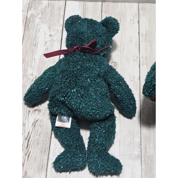 2001 Ty Beanie Babies Holiday Bear Stuffed Animals Green Plushies Lot of 3 - Picture 6 of 10